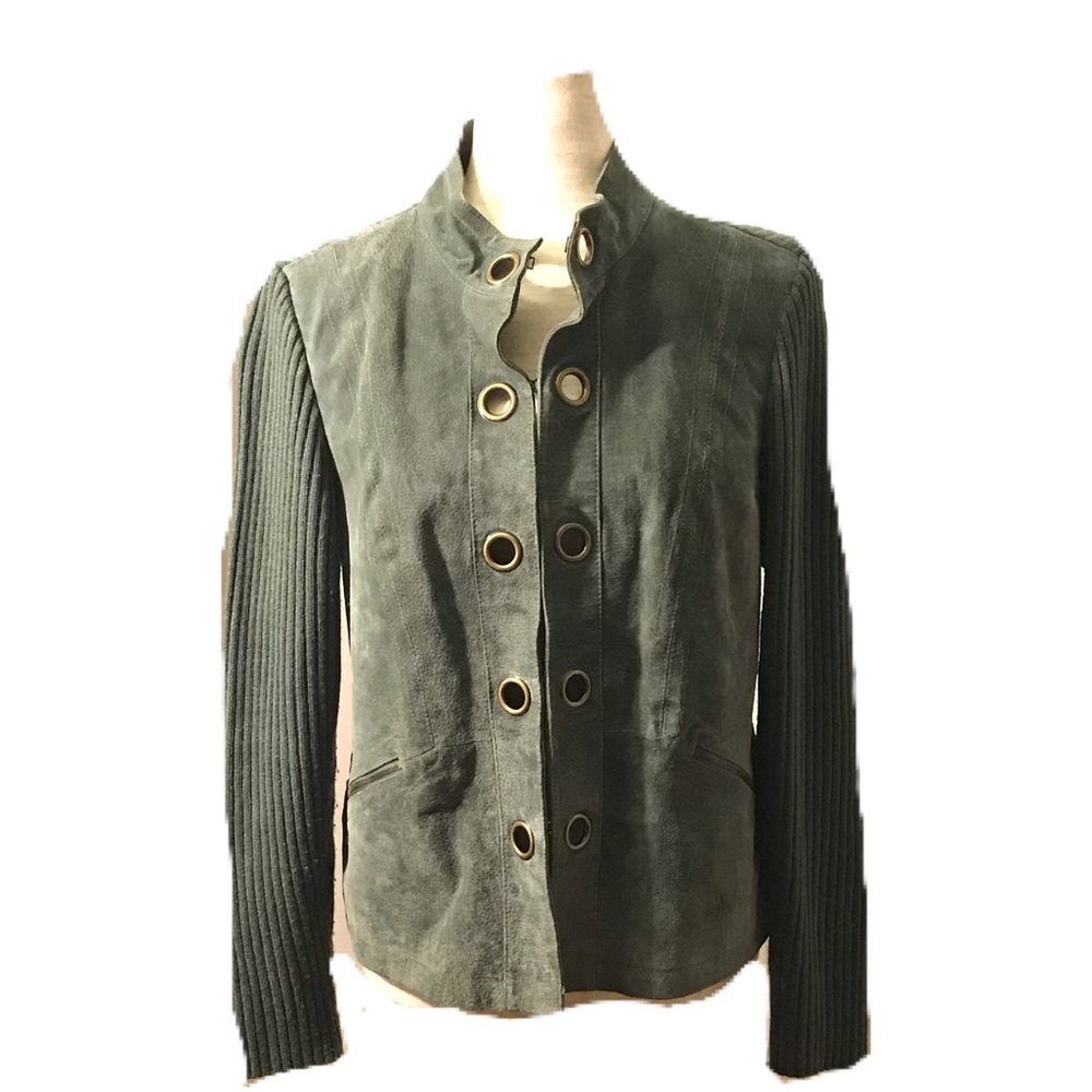 AMY Leather Green Jacket Size Medium
